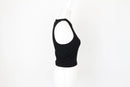 Black ribbed racerback top - S-3