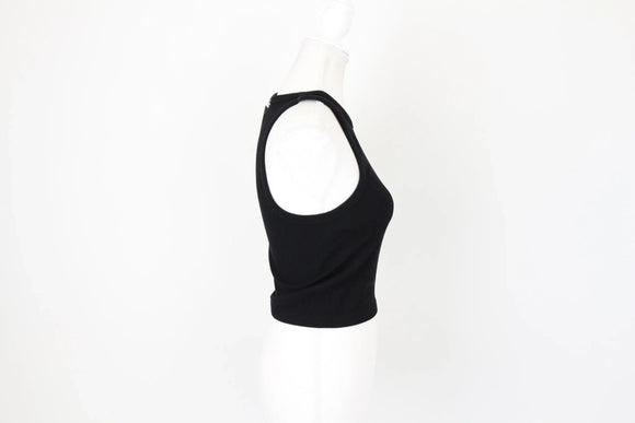 Black ribbed racerback top - S