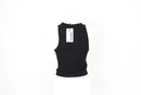 Black ribbed racerback top - S-2