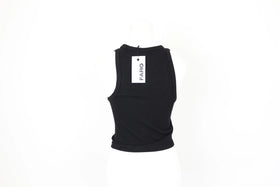 Black ribbed racerback top - S - 0