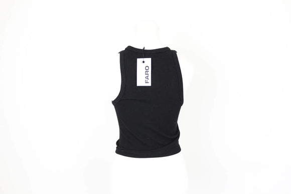 Black ribbed racerback top - S