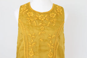 Poetry yellow embroidered blouse - 6 - 0