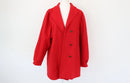 Vintage red blazer style coat with bronze buttons -12-1
