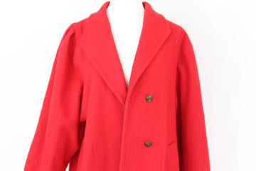 Vintage Red Blazer Coat – Bronze Buttons | Size 12 | Thrift Finds - 0