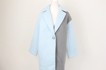 Blue & Grey Knitted Coat – Size S | Brand new