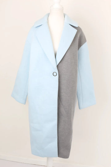 Blue & Grey Knitted Coat – Size S | Brand new - 0