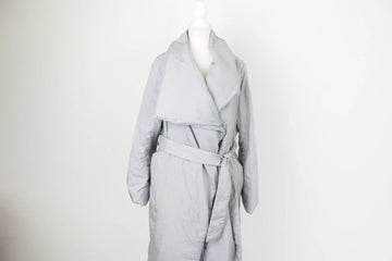 Light Grey Midi Puffer Jacket – Size L | Brand new