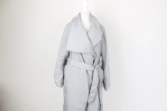 Vero Moda light grey midi puffer jacket - L