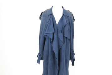 Midnight Blue Genuine Suede Coat – Size M | Brand new