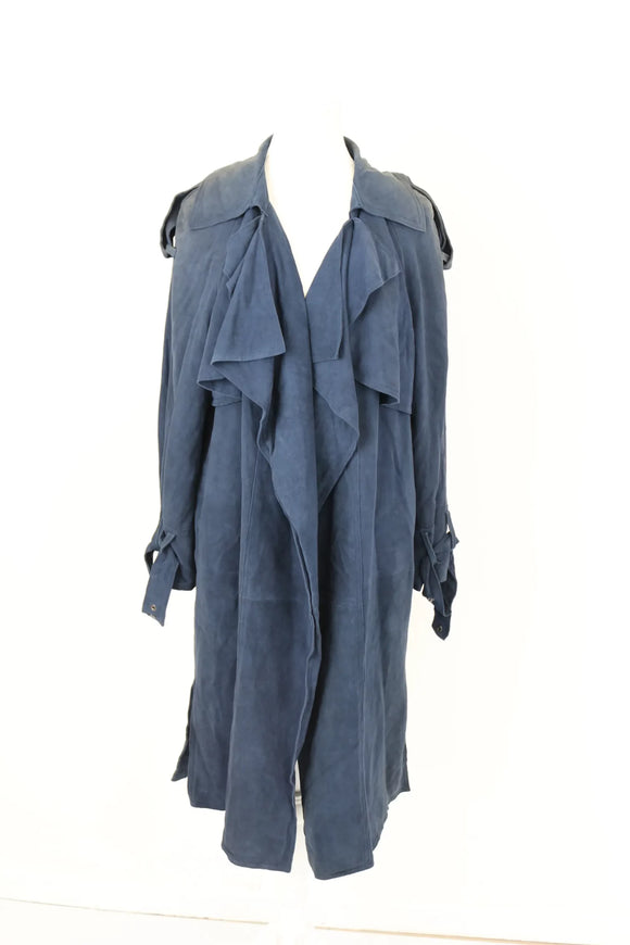 Vero Moda midnight blue genuine suede coat - M