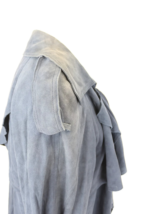 Vero Moda midnight blue genuine suede coat - M
