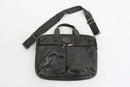 Hunt black genuine leather vintage laptop bag-1