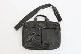 Hunt black genuine leather vintage laptop bag