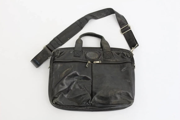 Hunt black genuine leather vintage laptop bag