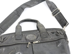 Hunt black genuine leather vintage laptop bag - 0