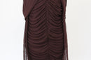 BOOHOO brown body body off the shoulder mesh maxi dress - 14-2