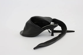 ZARA Black faux leather wrap around heals - 3 - 0
