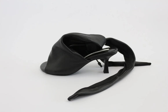 ZARA Black faux leather wrap around heals - 3