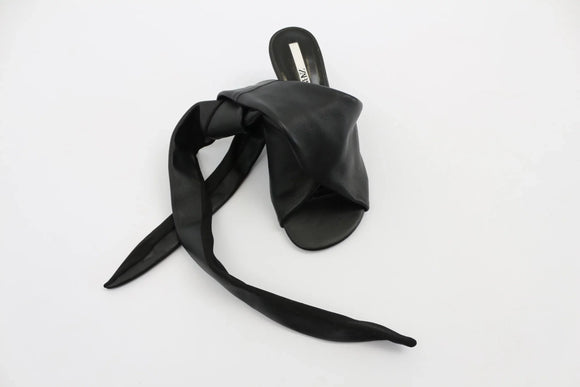 ZARA Black faux leather wrap around heals - 3