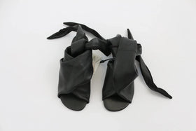 ZARA Black faux leather wrap around heals - 3