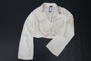 BOOHOO champagne long sleeve satin cropped blouse - 16-1