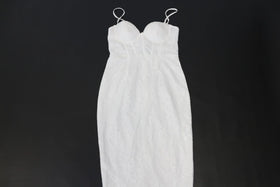 BOOHOO white corset lace midi dress - 12