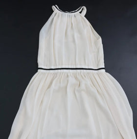 MANGO cream chiffon halter neck dress - M