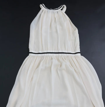 Cream Chiffon Halter Neck Dress – Size M | Thrift Finds