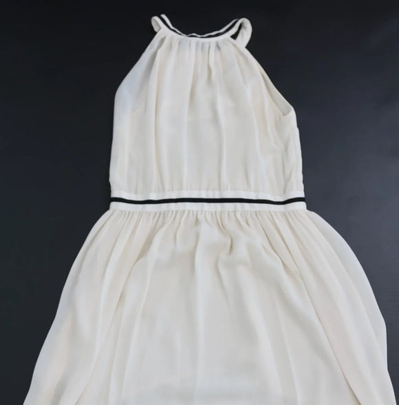 MANGO cream chiffon halter neck dress - M