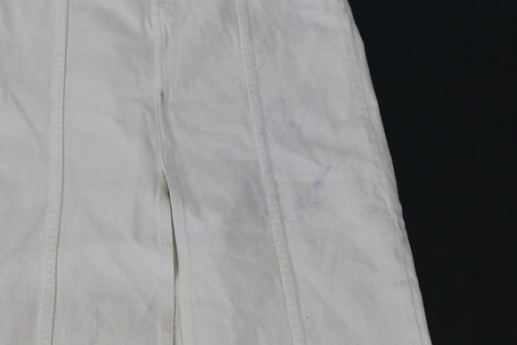 ZARA cream denim midi skirt with slit - M