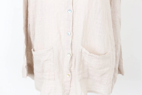 BOOHOO beige textured lightweight cotton oversized shirt - 16