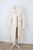 Vero Moda cream maxi puffer jacket with fur details - L-2