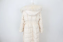 Vero Moda cream maxi puffer jacket with fur details - L-4