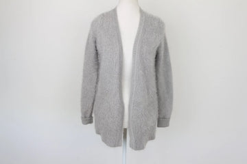 Grey Fluffy Cardigan – Size XS | Thrift Finds