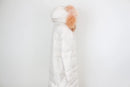 Vero Moda cream puffer jacket with orange fur details - M-4
