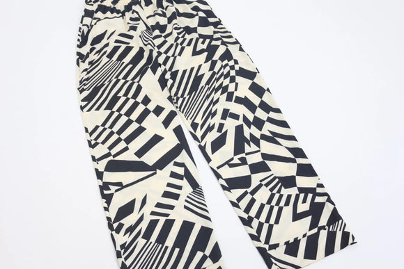 Superbalist satin black and cream flowy pants - 10