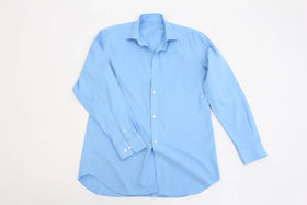 Sky blue fitted long sleeve shirt - M